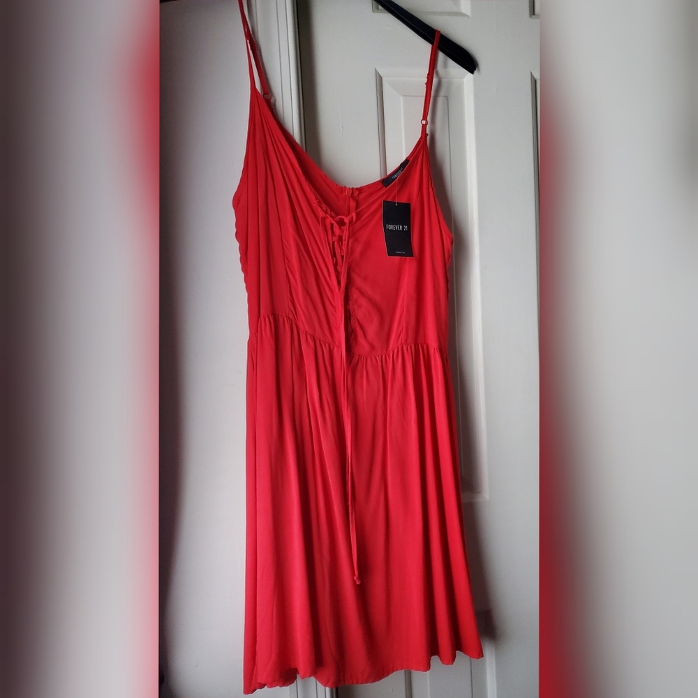 🔺️Forever 21 Woven Red Dress sz L